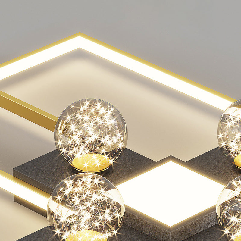 Modern Luxury Style Spherical Flush Mount Ceiling Light Fixtures Glass Ceiling Mount Chandelier