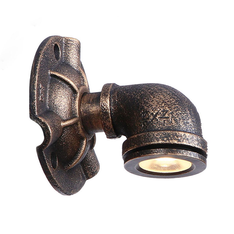 Bronze Pipe Wall Mounted Lamp Antique Style Metal Living Room Wall Light Sconce