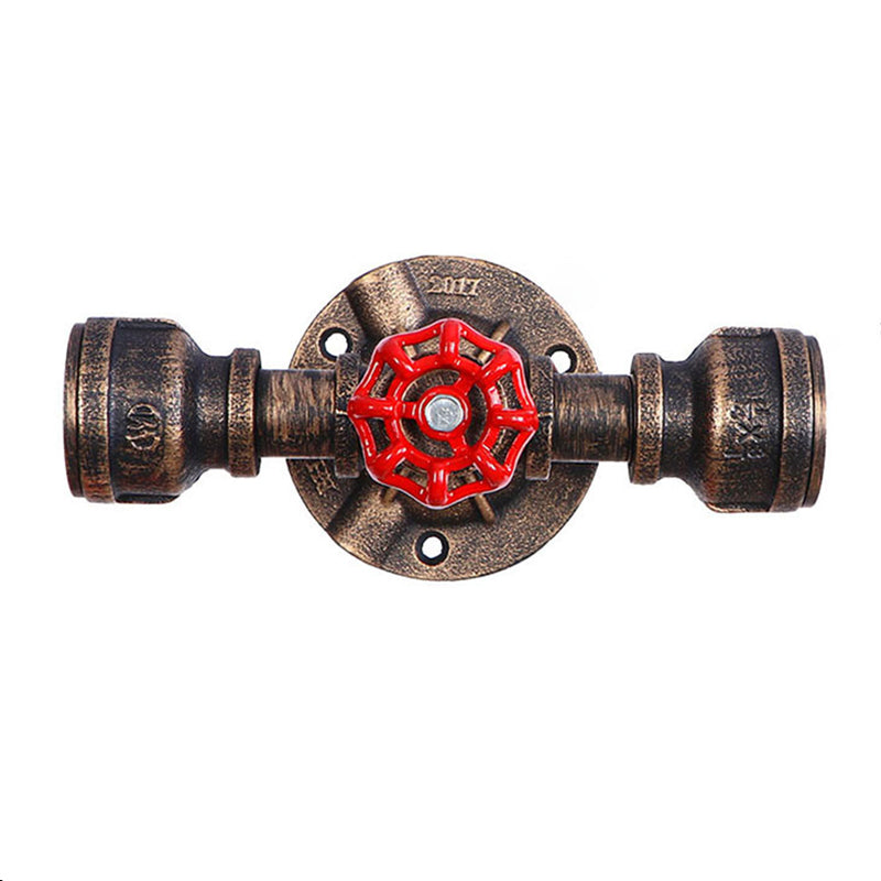 Bronze Pipe Wall Mounted Lamp Antique Style Metal Living Room Wall Light Sconce