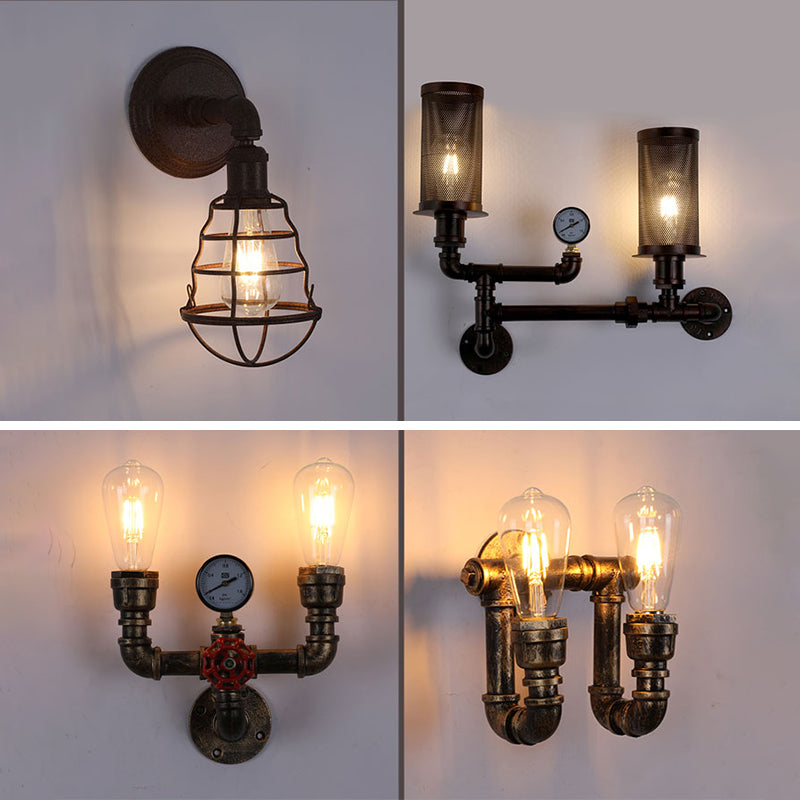 Éclairage de tuyauterie vintage industrielle Éclairage métallique mural métallique pour couloir