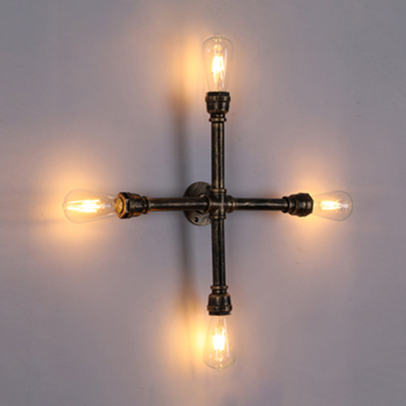 Éclairage de tuyauterie vintage industrielle Éclairage métallique mural métallique pour couloir