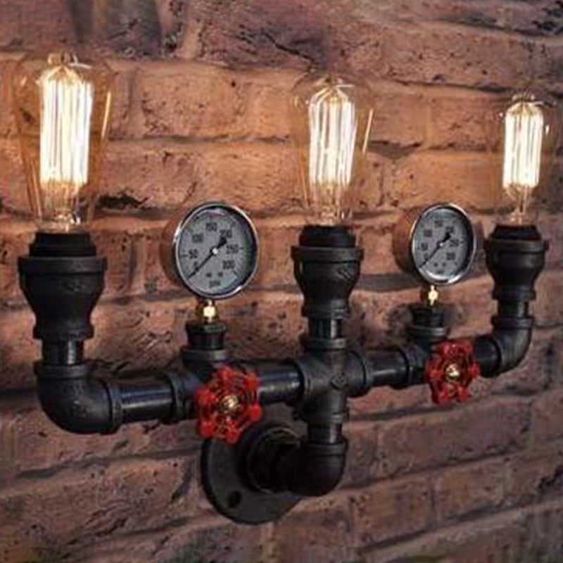 Tuyau et jauge de pression luminaire mural industriel appiculture murale en métal de cuivre industriel pour le restaurant