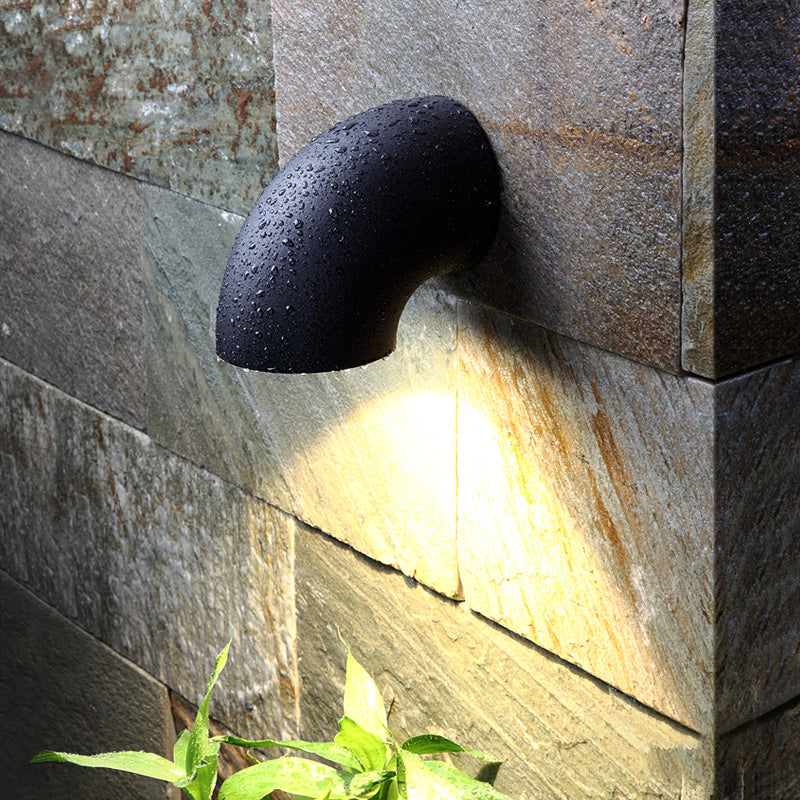 Lámpara de pared de tubería de plomería negra mate patio de metal industrial luz de pared de pared led