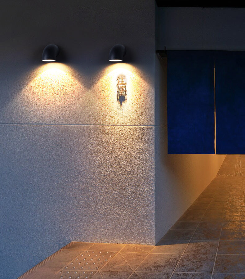 Lámpara de pared de tubería de plomería negra mate patio de metal industrial luz de pared de pared led