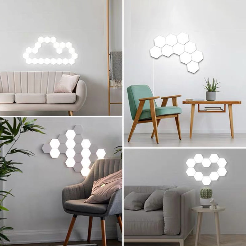 White Honeycomb Wall Sconce Light Decorative Modern Plastic LED Wall Lamp for Living Room