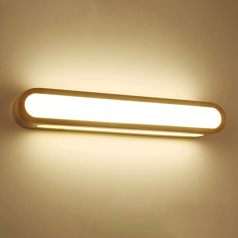 Langwerpige badkamer ijdelheid spiegellamp houten led LED Noordse wandmontage licht in beige