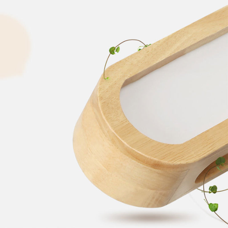 Langwerpige badkamer ijdelheid spiegellamp houten led LED Noordse wandmontage licht in beige