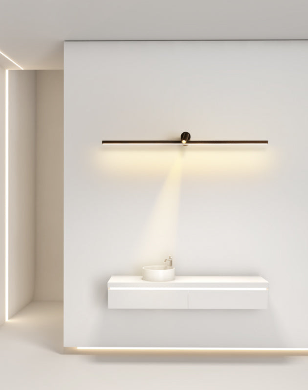 Simplicity Elongated Vanity Mirror Lights Metallic Wall Light Fixtures for Bathroom