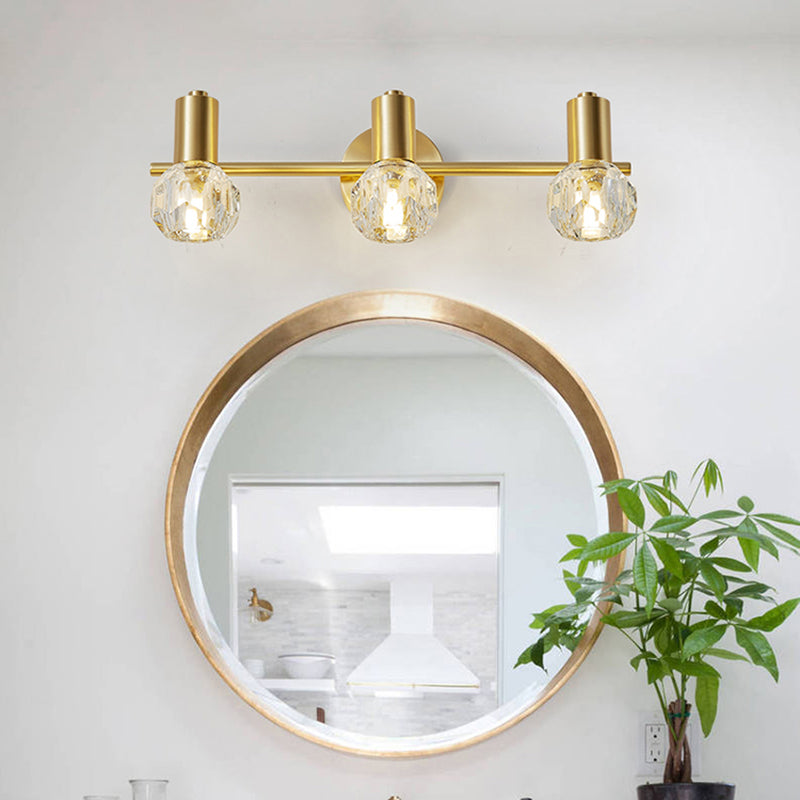 Modern Style Bulb Shaped Wall Lighting Fixture Bathroom Wall Mounted Light in Gold