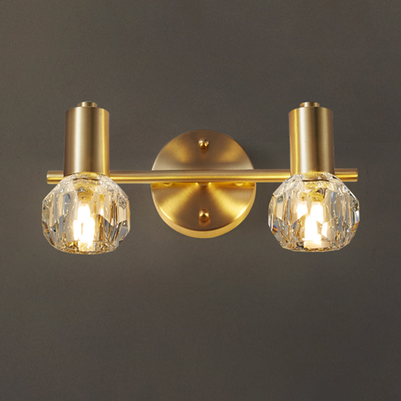Modern Style Bulb Shaped Wall Lighting Fixture Bathroom Wall Mounted Light in Gold
