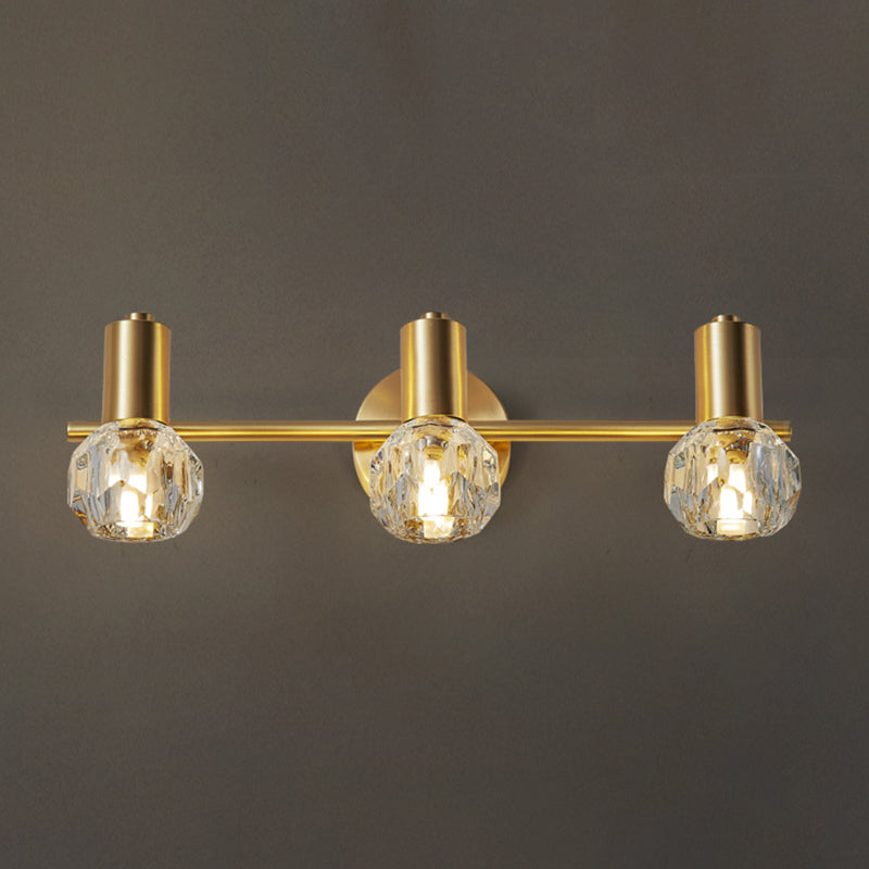 Modern Style Bulb Shaped Wall Lighting Fixture Bathroom Wall Mounted Light in Gold