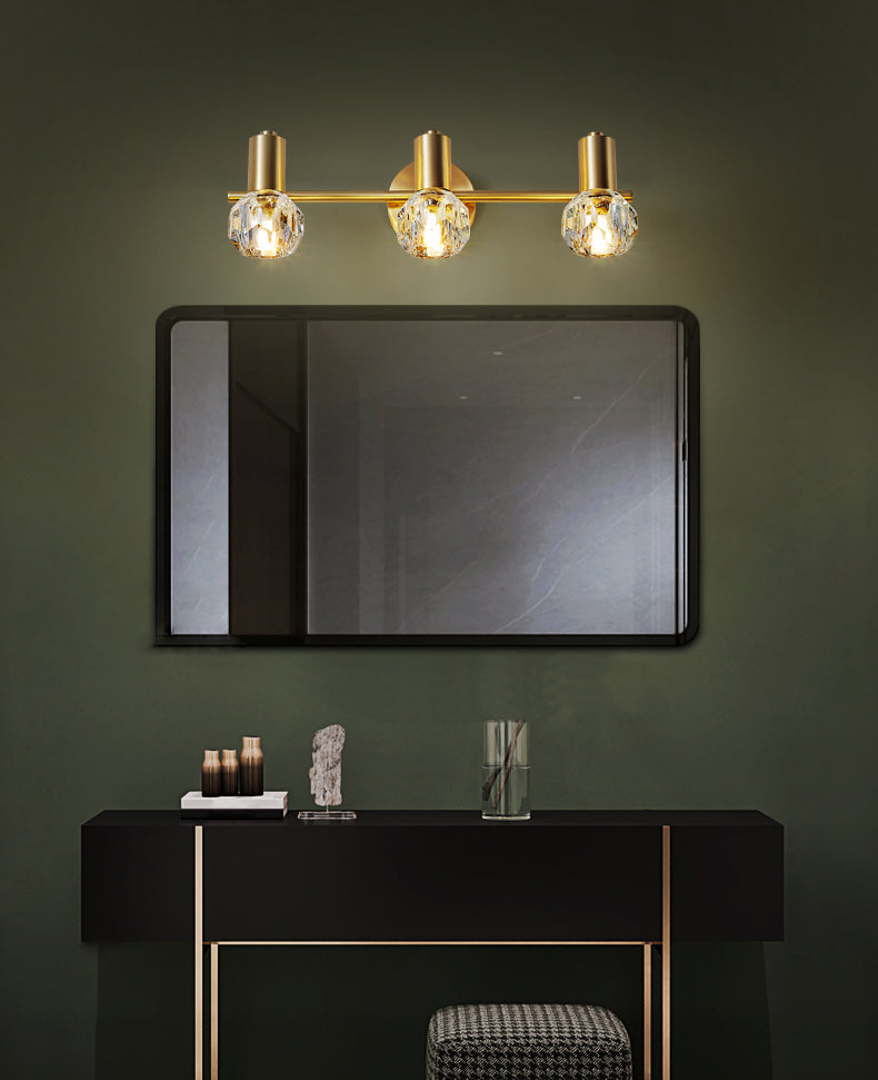 Modern Style Bulb Shaped Wall Lighting Fixture Bathroom Wall Mounted Light in Gold