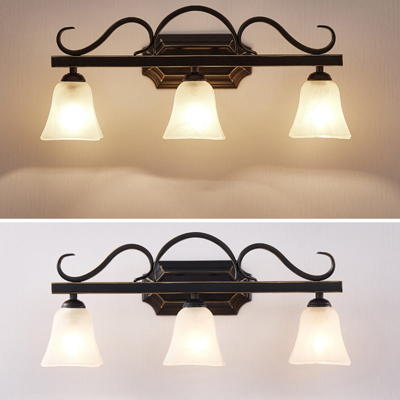 Lampada a forma di campana tradizionale a forma di lampada in vetro illuminazione montata in nero in nero