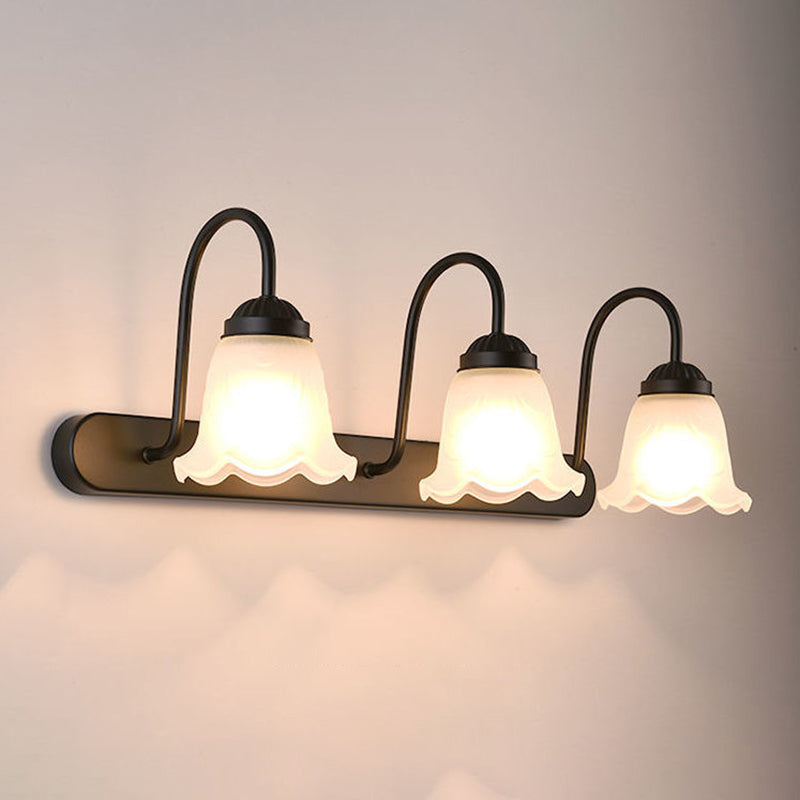 Glass Wall Lighting Fixture Bell Shaped Traditional Style Wall Mount Light Fixture