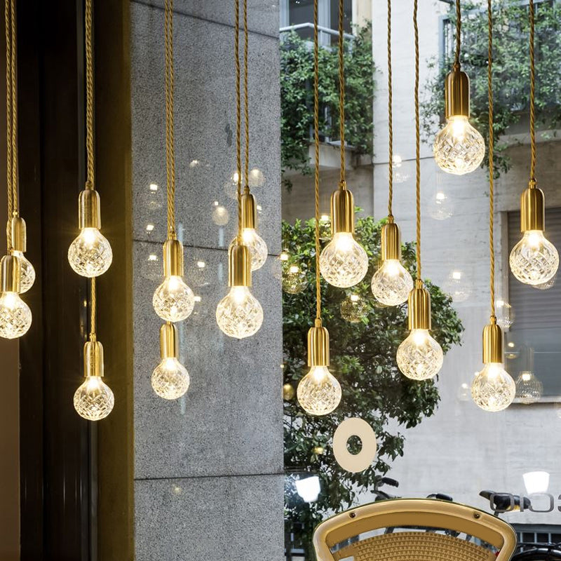 Loft Style Bulb Ceiling Lighting Fixture Metal Down Lighting Pendant for Cloth Shop