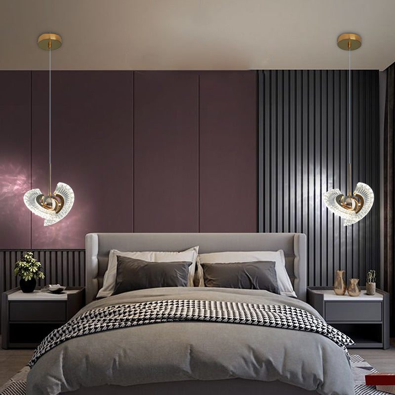 Gold geometrische LED-LED-Anhänger Licht im modernen Luxusstil Zine-Alloy-Hanglicht mit Acrylschatten