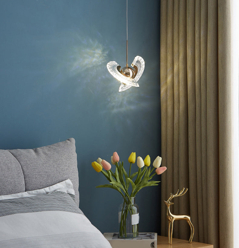 Gold geometrische LED-LED-Anhänger Licht im modernen Luxusstil Zine-Alloy-Hanglicht mit Acrylschatten