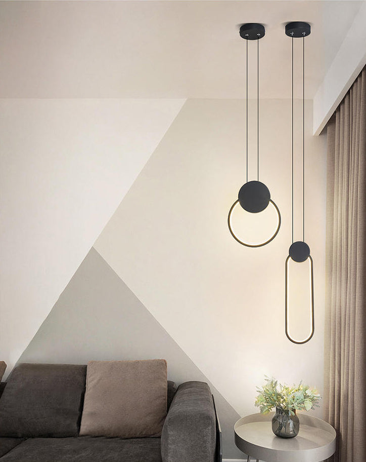 Geometric Acrylic LED Ceiling Light in Modern Singularity Wrought Iron Pendant Light for Commercial Place