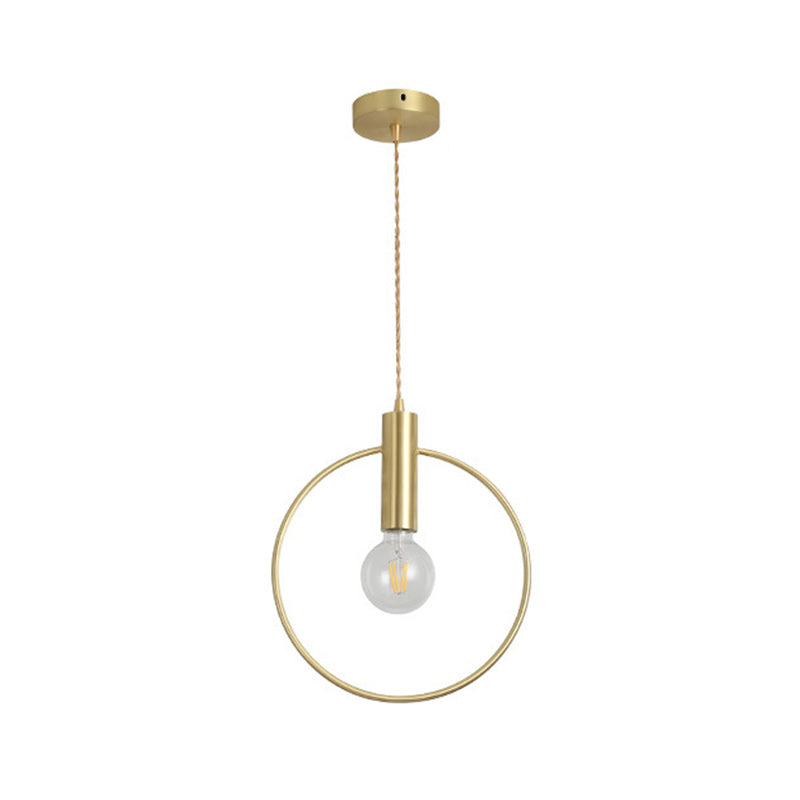 Comedor geométrico Luz de lámpara colgante de estilo loft techo colgante de oro de metal