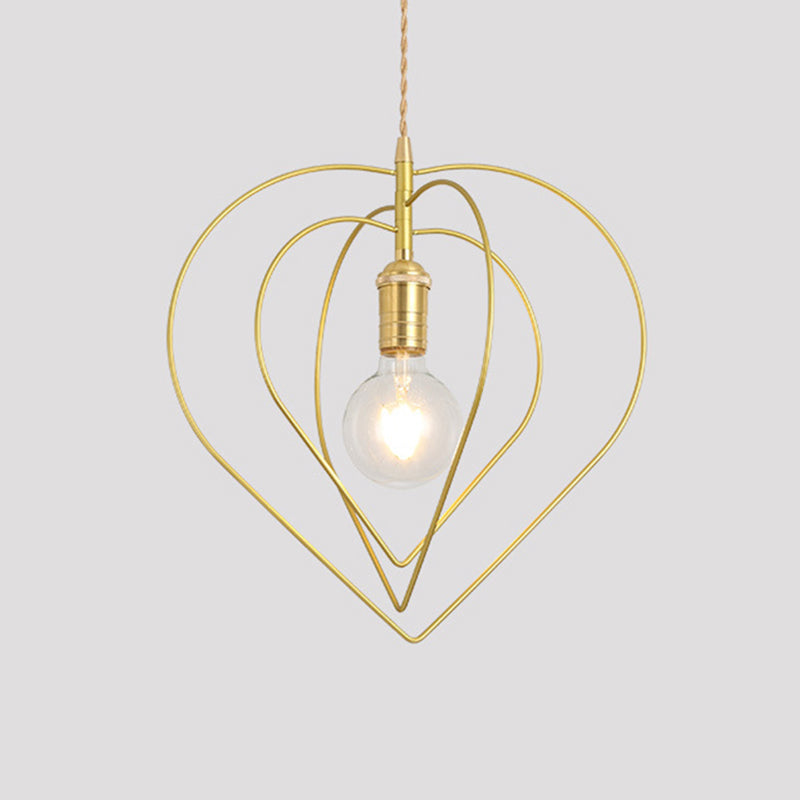 Comedor geométrico Luz de lámpara colgante de estilo loft techo colgante de oro de metal
