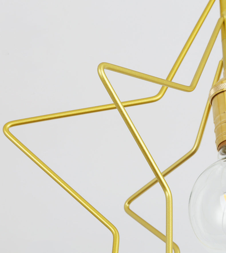 Comedor geométrico Luz de lámpara colgante de estilo loft techo colgante de oro de metal
