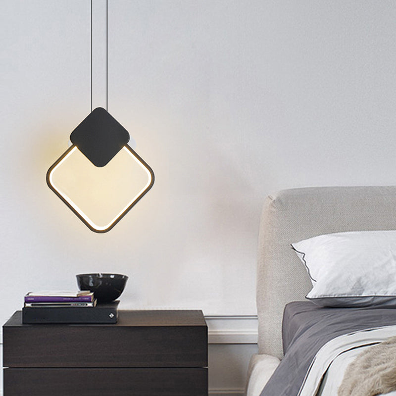 Metaal geometrisch plafond hanglamp moderne stijl led zwarte suspensie hanger licht