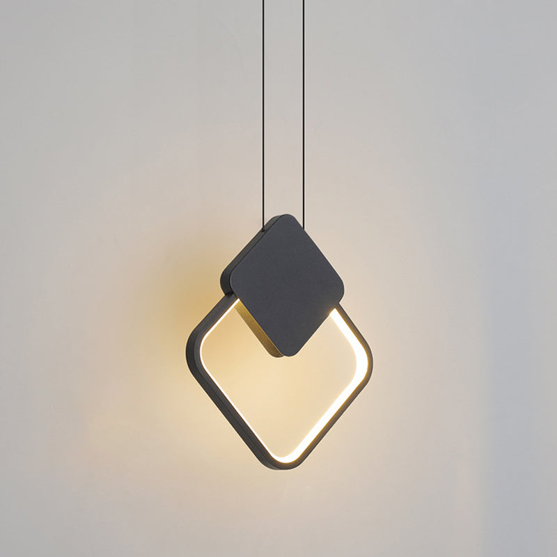Metaal geometrisch plafond hanglamp moderne stijl led zwarte suspensie hanger licht