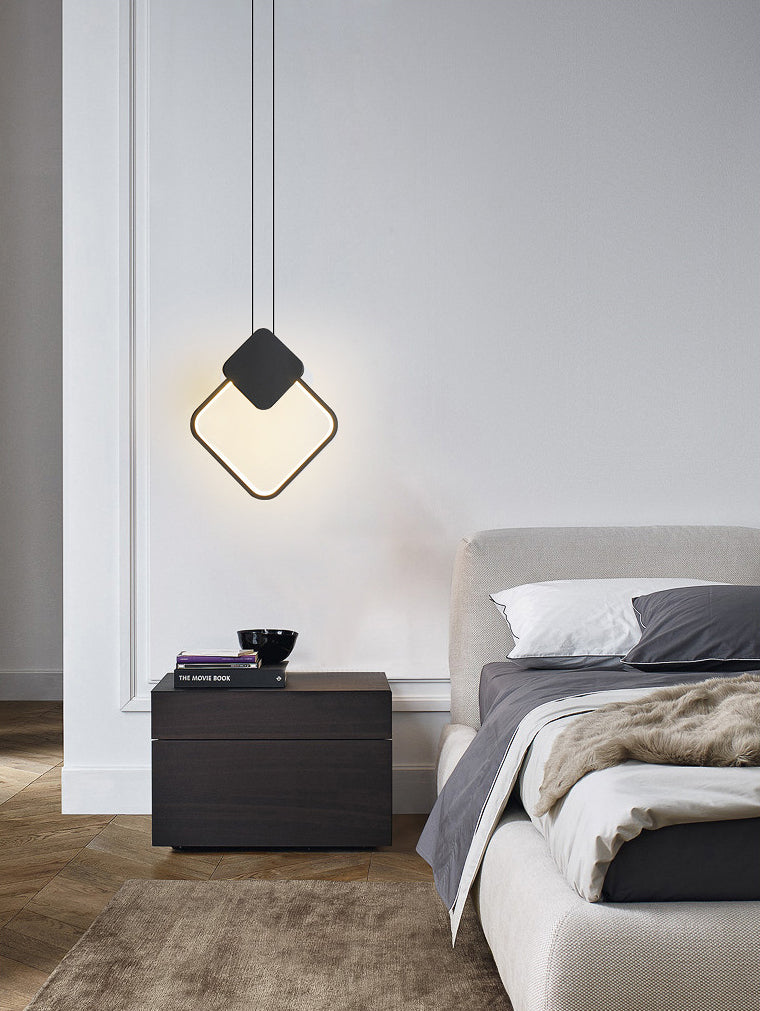 Metaal geometrisch plafond hanglamp moderne stijl led zwarte suspensie hanger licht