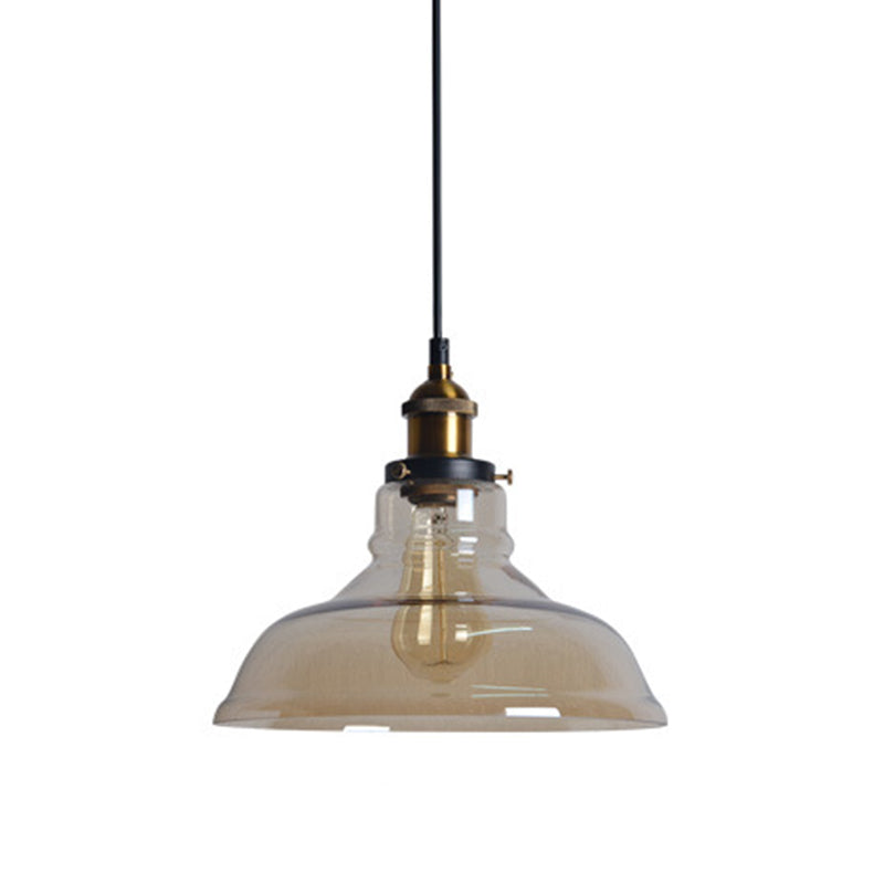Vintage Industry Style Hanging Light Glass Shade Simplicity Single Bulb Pendant Light for Bedroom Dining Room