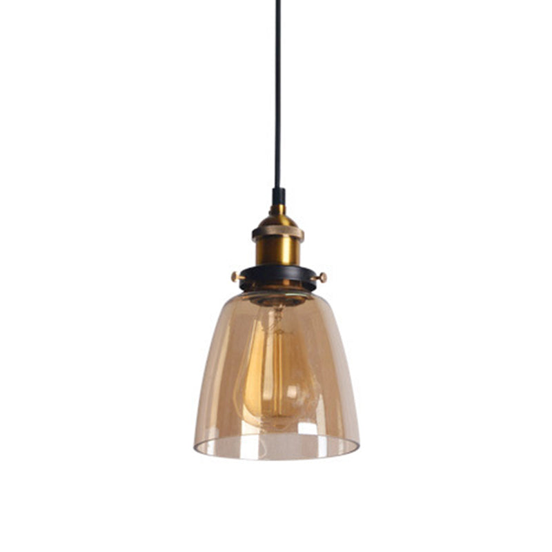 Vintage Industry Style Hanging Light Glass Shade Simplicity Single Bulb Pendant Light for Bedroom Dining Room