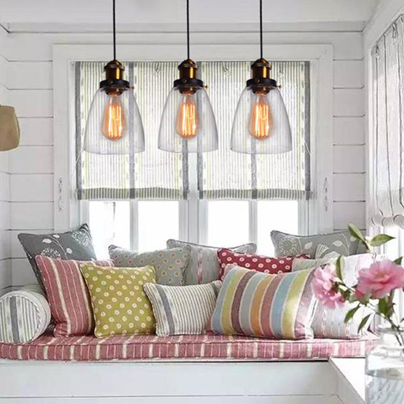 Vintage Industry Style Hanging Light Glass Shade Simplicity Single Bulb Pendant Light for Bedroom Dining Room