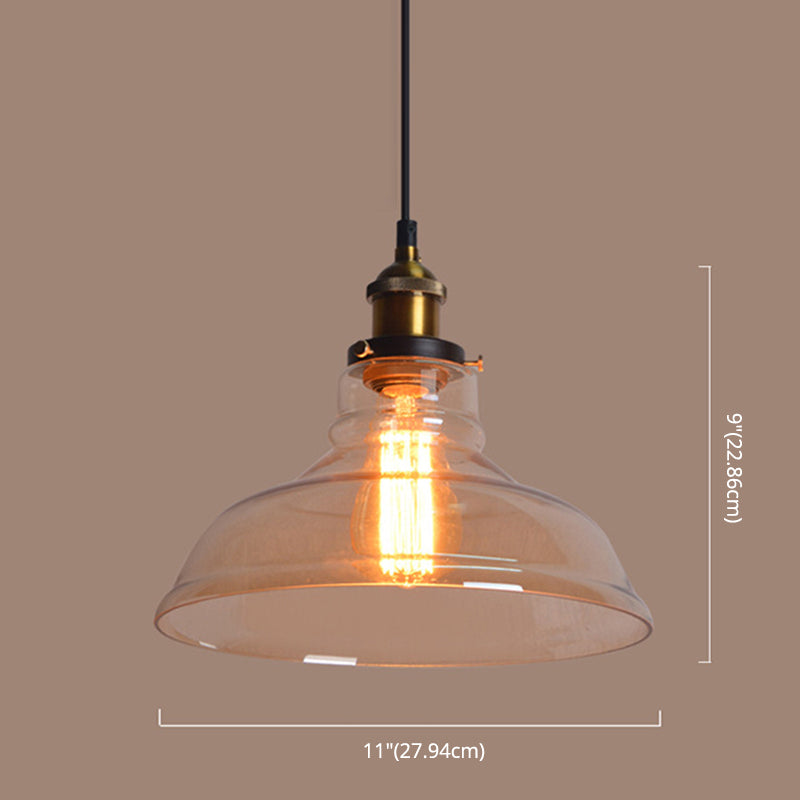 Vintage Industry Style Hanging Light Glass Shade Simplicity Single Bulb Pendant Light for Bedroom Dining Room