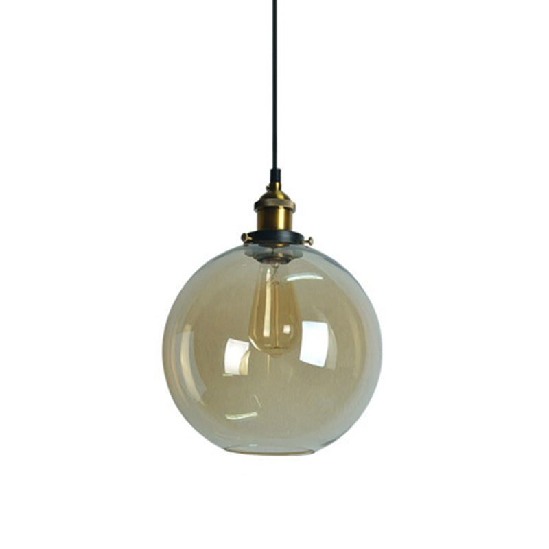 Vintage Industry Style Hanging Light Glass Shade Simplicity Single Bulb Pendant Light for Bedroom Dining Room