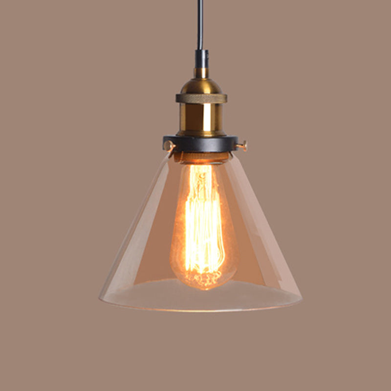 Vintage Industry Style Hanging Light Glass Shade Simplicity Single Bulb Pendant Light for Bedroom Dining Room