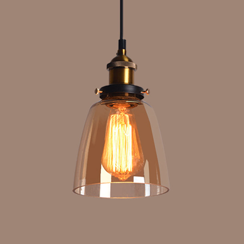 Vintage Industry Style Hanging Light Glass Shade Simplicity Single Bulb Pendant Light for Bedroom Dining Room