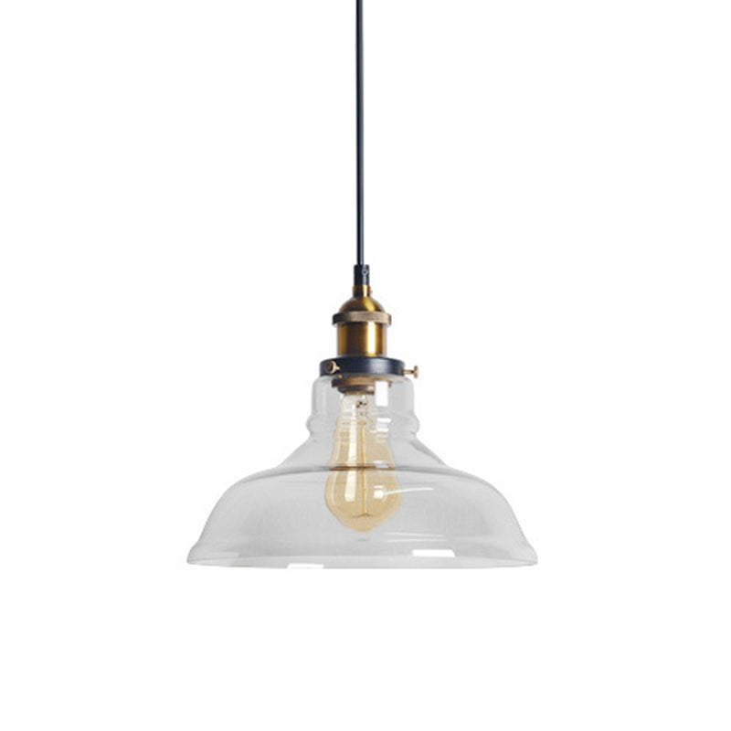 Vintage Industry Style Hanging Light Glass Shade Simplicity Single Bulb Pendant Light for Bedroom Dining Room