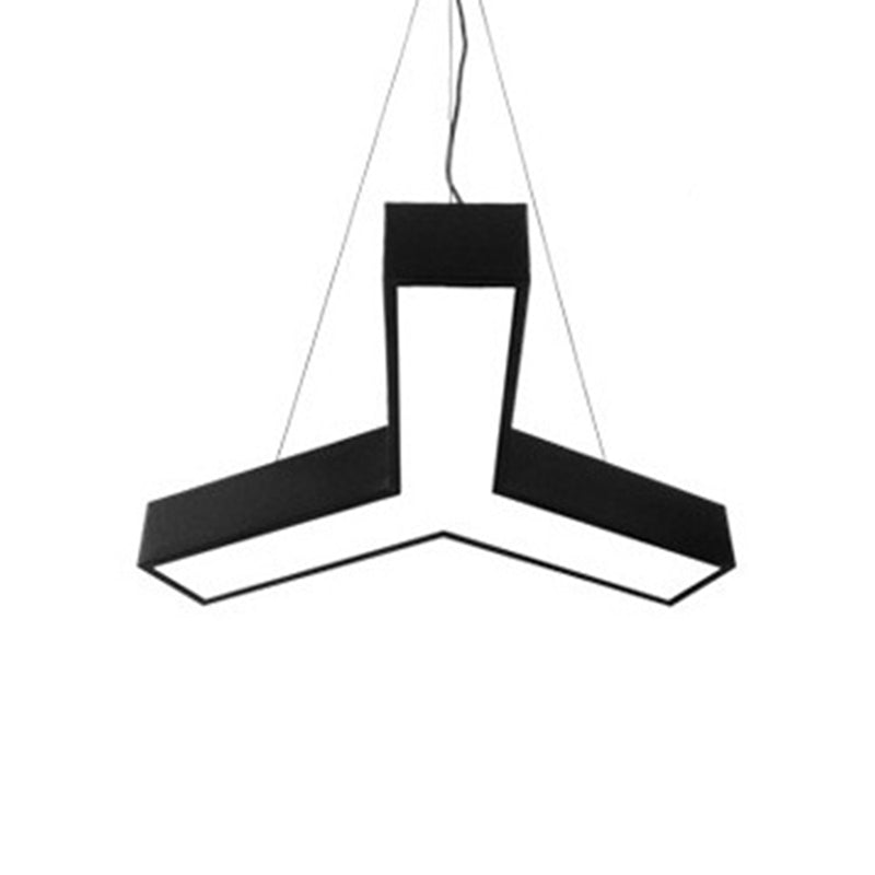 Black Geometric LED Pendant Light in Modern Concise Style Aluminium Hanging Light with Acrylic Shade