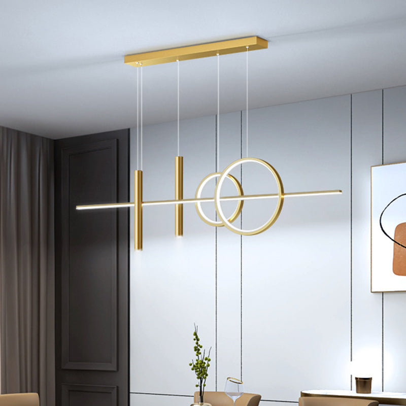 Luce a sospensione a Linear Linear Island a LED in silicone in moderna luce a sospensione in ferro battuto per spazi interni