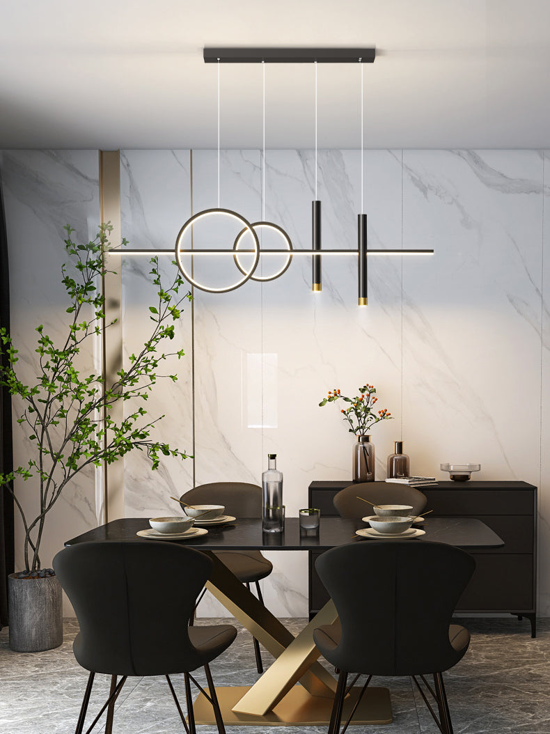 Silicone LED Linear Island Pendant Light in Modern Creative Style Wrought Iron Pendant Light for Interior Spaces