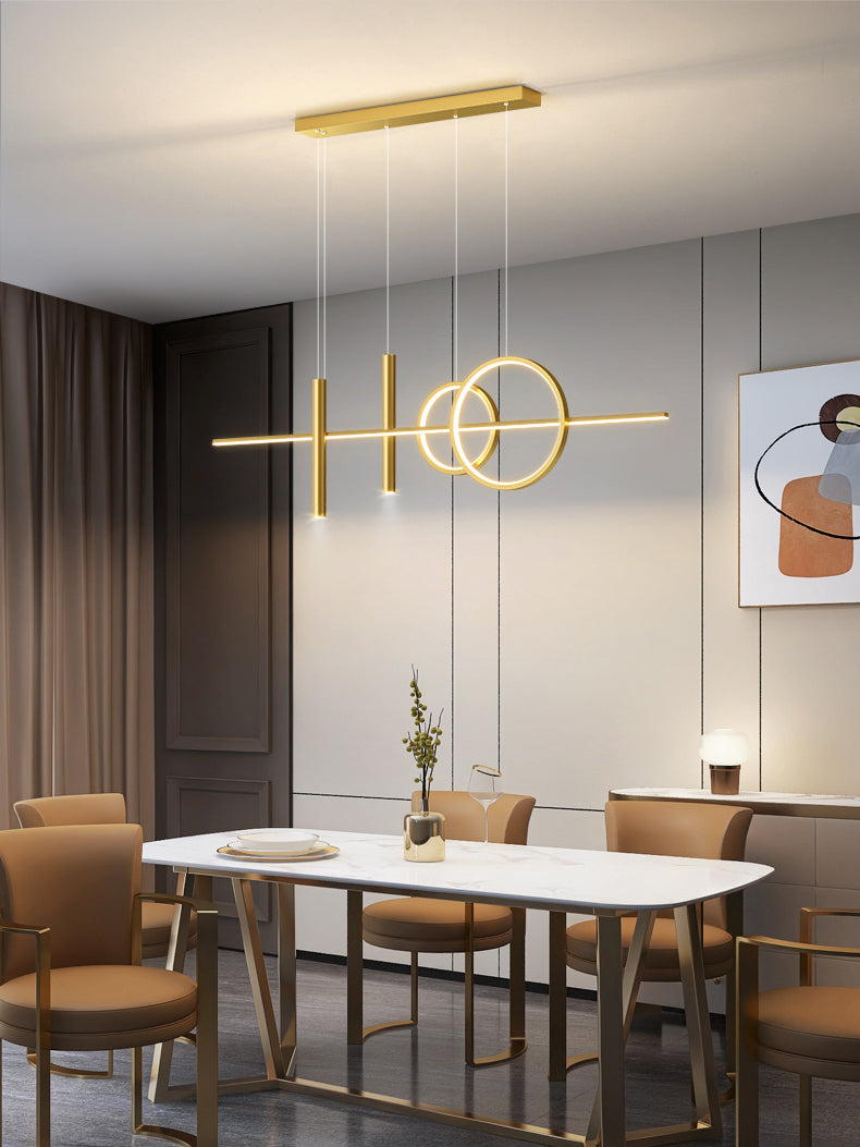 Silicone LED Linear Island Pendant Light in Modern Creative Style Wrought Iron Pendant Light for Interior Spaces