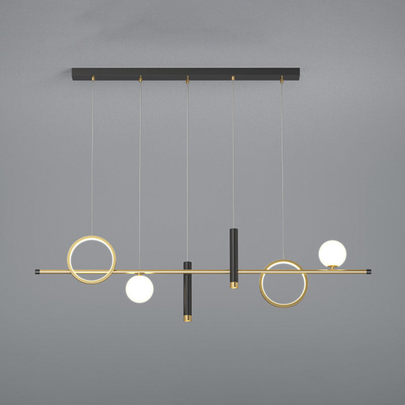 Modern Creative LED Island Light Aluminium Linear Pendant Light with Acrylic Shade