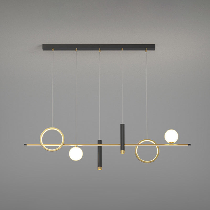 Modern Creative LED Island Light Aluminium Linear Pendant Light with Acrylic Shade