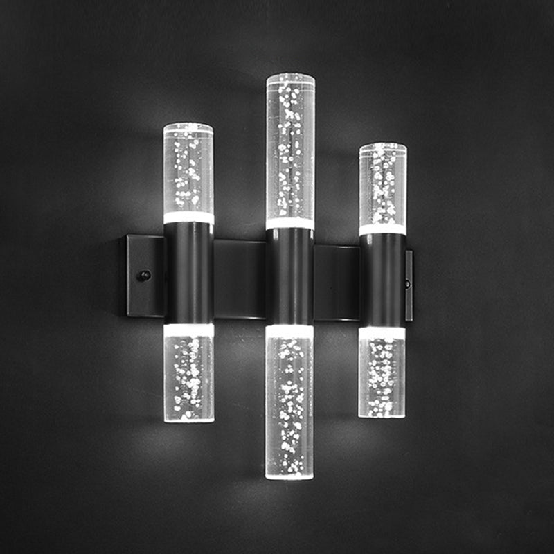 Moderno cilindro in stile di lusso su e giù a parete a led sconce cristallo montato lampada montata per camera da letto