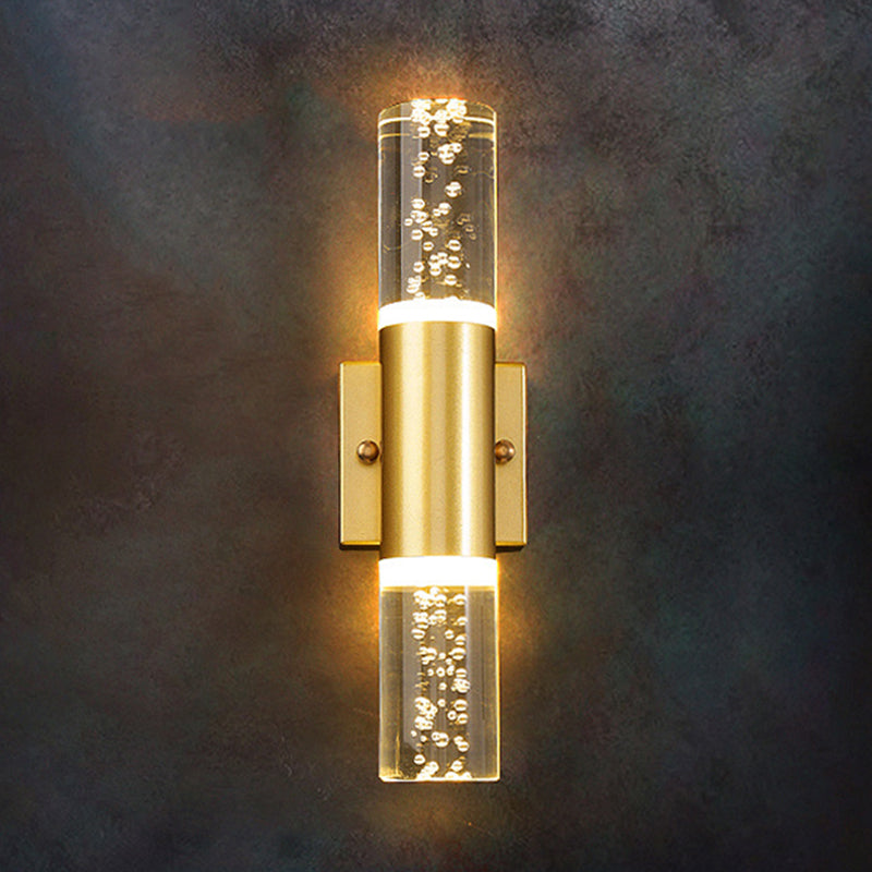 Moderno cilindro in stile di lusso su e giù a parete a led sconce cristallo montato lampada montata per camera da letto