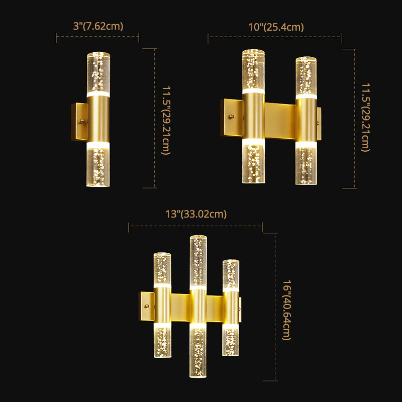 Moderno cilindro in stile di lusso su e giù a parete a led sconce cristallo montato lampada montata per camera da letto