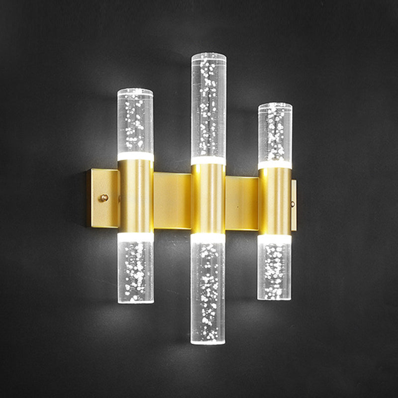 Moderno cilindro in stile di lusso su e giù a parete a led sconce cristallo montato lampada montata per camera da letto