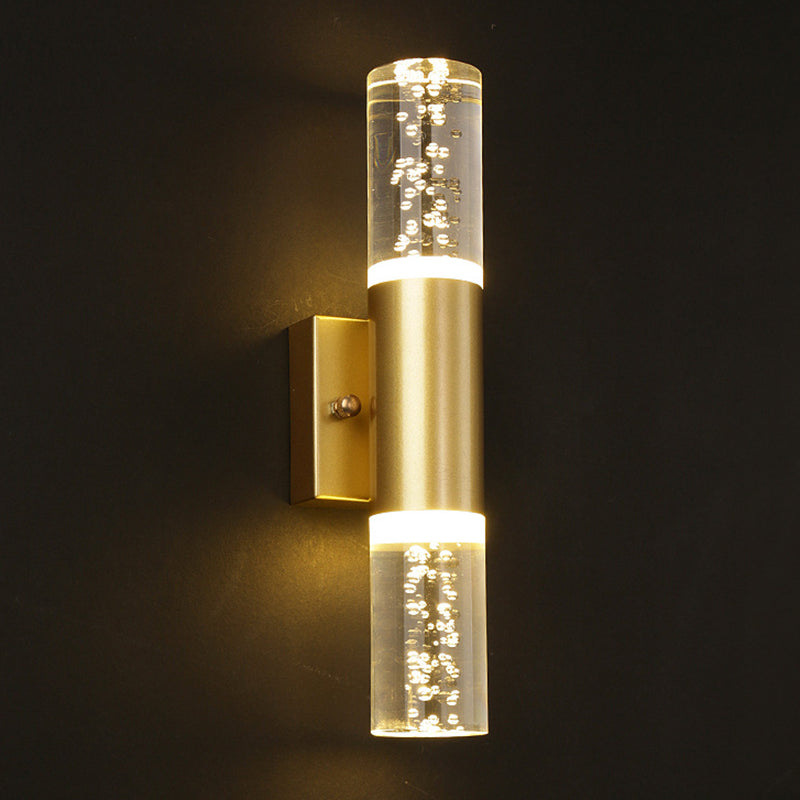 Moderno cilindro in stile di lusso su e giù a parete a led sconce cristallo montato lampada montata per camera da letto