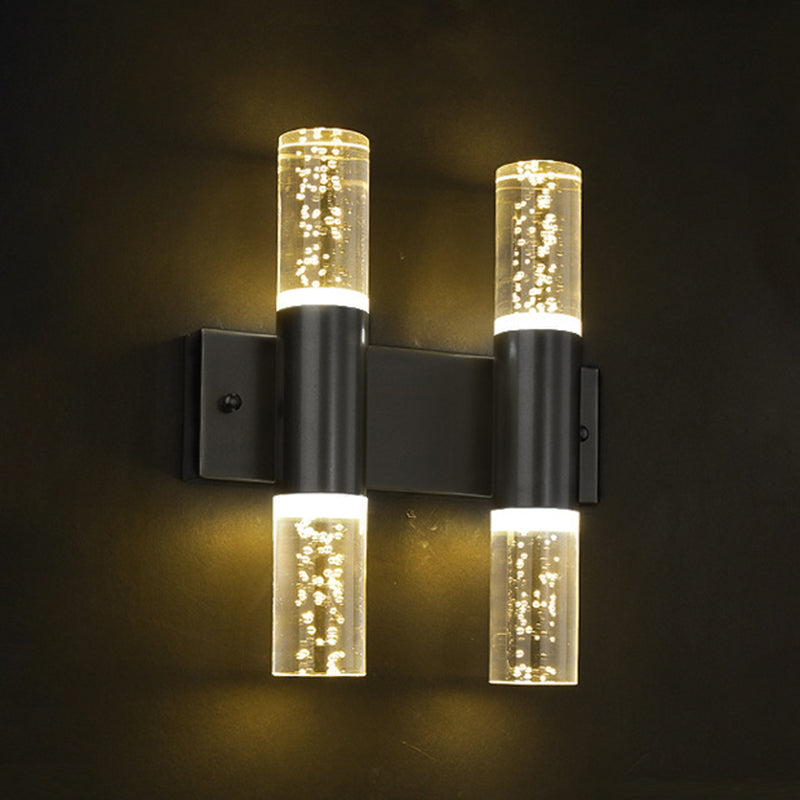 Moderno cilindro in stile di lusso su e giù a parete a led sconce cristallo montato lampada montata per camera da letto