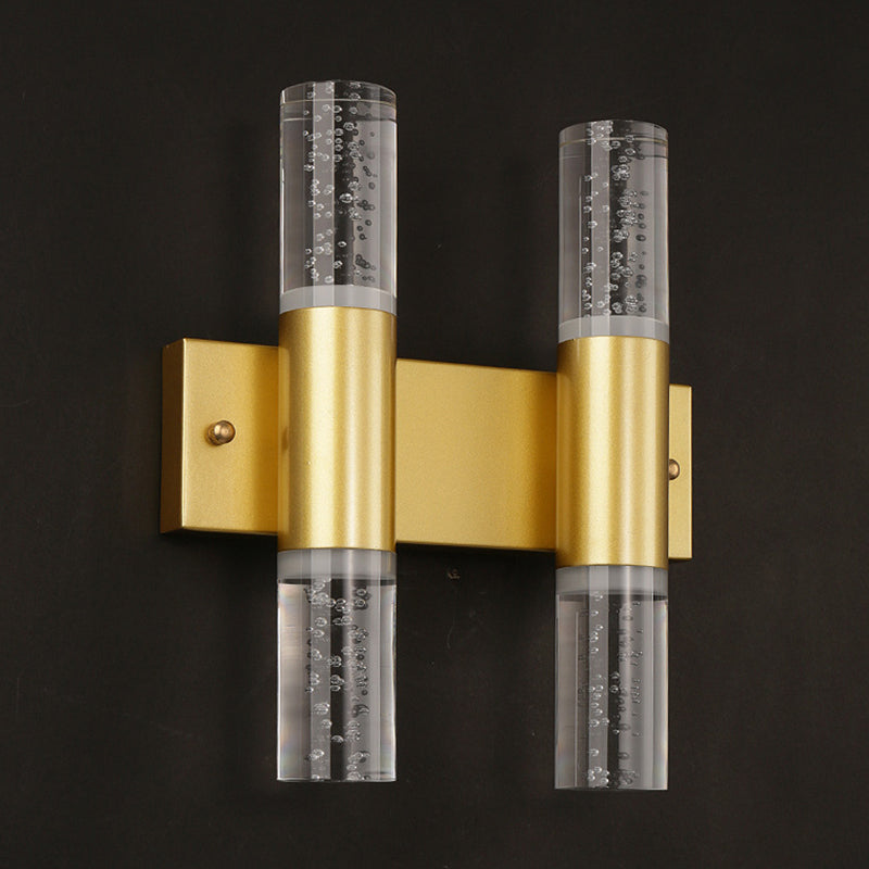 Moderno cilindro in stile di lusso su e giù a parete a led sconce cristallo montato lampada montata per camera da letto