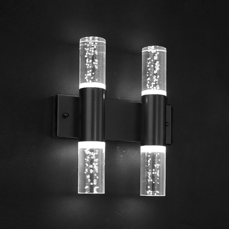 Moderno cilindro in stile di lusso su e giù a parete a led sconce cristallo montato lampada montata per camera da letto